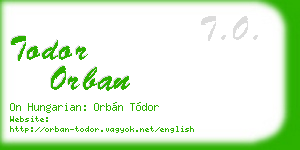 todor orban business card