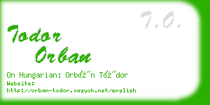 todor orban business card